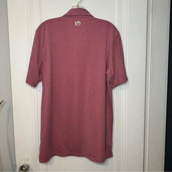 Southern Tide Dark Pink and Blue Striped Polo Shirt medium - Picture 5 of 9
